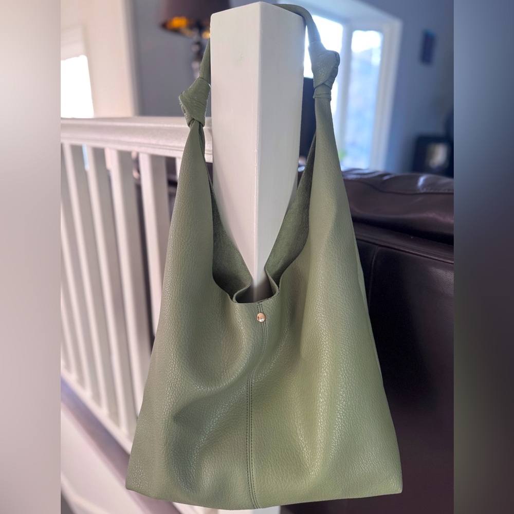 Anthropologie Green Hobo Bag
